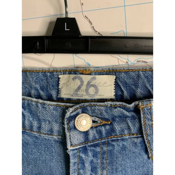 Free People We The Free Cotton Seamed Patch Design Ankle Boyfriend Jeans Size 26 - Picture 4 of 12